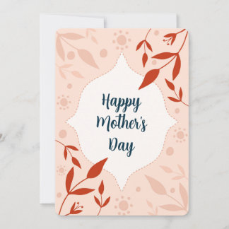 Feliz día de la madre tarjeta de flor rosa