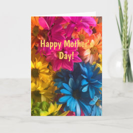 Feliz Día de la Madre, tarjeta de flores coloridas