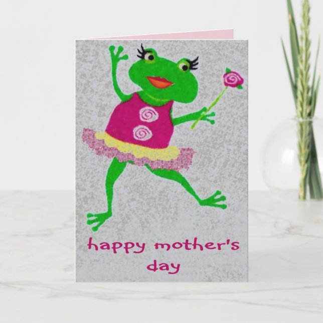 Feliz Día de la Madre, tarjeta de Froggy. ¡Mamá va (Anverso)