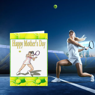 Feliz Día de la Madre Tarjeta de Mamá de Tenis
