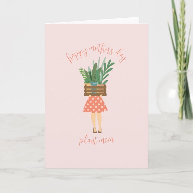 Feliz Día de la Madre Tarjeta de Mamá Planta (Anverso)