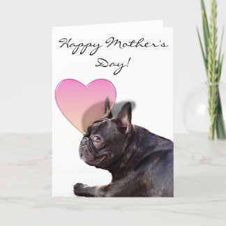 Feliz día de la madre, tarjeta de saludo al bulldo
