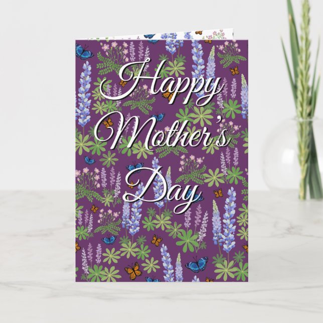Feliz Día de la Madre tarjeta de saludo de flores  (Anverso)