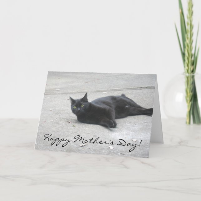 Feliz día de la madre, tarjeta de saludo de gato n (Anverso)
