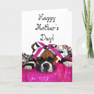 Feliz día de la madre, tarjeta de saludo del boxea