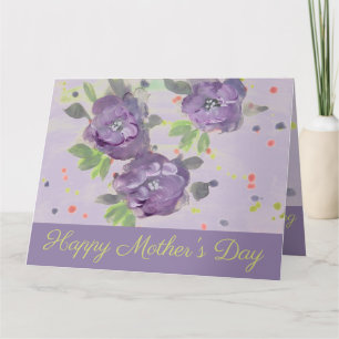 Feliz Día de la Madre Tarjeta de Saludo Púrpura Ro