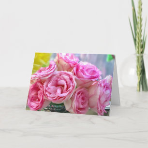 Feliz Día de la Madre Tarjeta de Saludo Rosa Rosa 