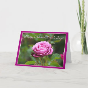 Feliz Día de la Madre Tarjeta de Saludo Rosa Rosad