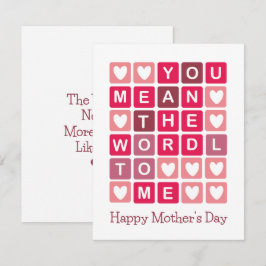 Feliz Día de la Madre Tarjeta de Trabajo