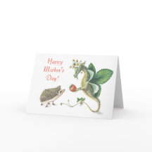 Feliz Día de la Madre Tarjeta Dragón de Fresa