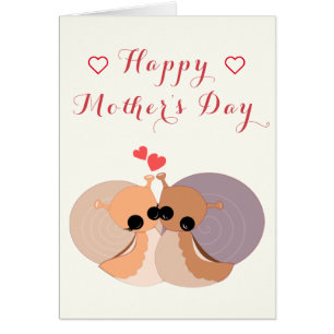 Feliz Día de la Madre Tarjeta Familiar Caracoles A