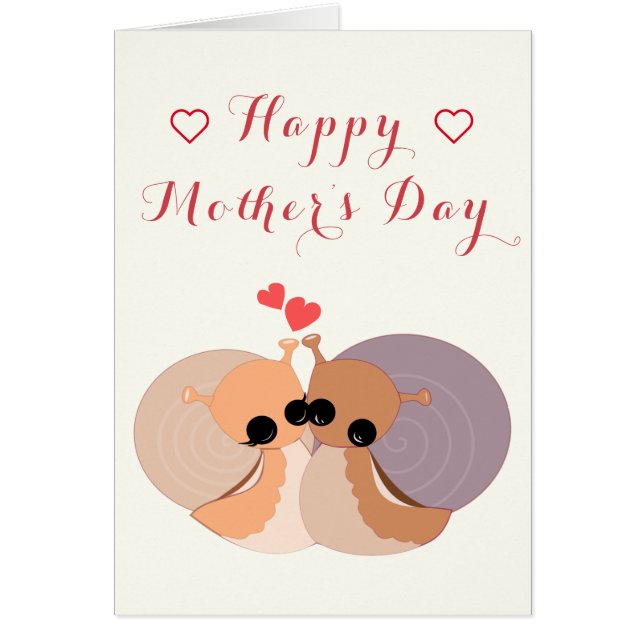 Feliz Día de la Madre Tarjeta Familiar Caracoles A (Frente)
