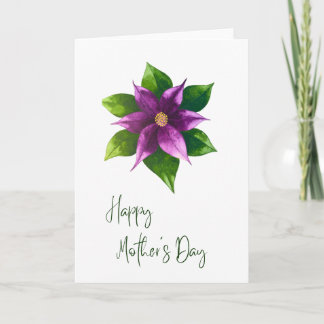 Feliz Día de la Madre Tarjeta Floral de Acuarela