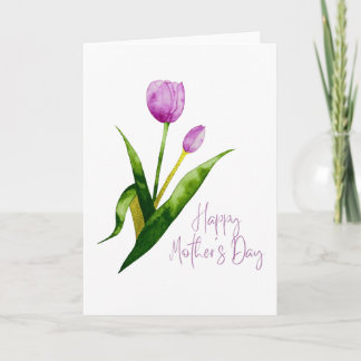 Feliz Día de la Madre Tarjeta Floral de Acuarela