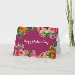 Feliz Día de la Madre Tarjeta Floral de Rosas Bouq