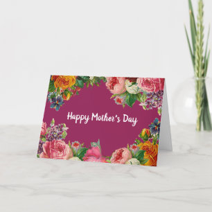 Feliz Día de la Madre Tarjeta Floral de Rosas Bouq