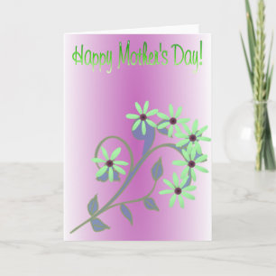 Feliz Día de la Madre Tarjeta Floral Verde de Prim