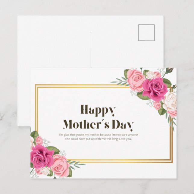 Feliz Día de la Madre Tarjeta Post (Anverso / Reverso)
