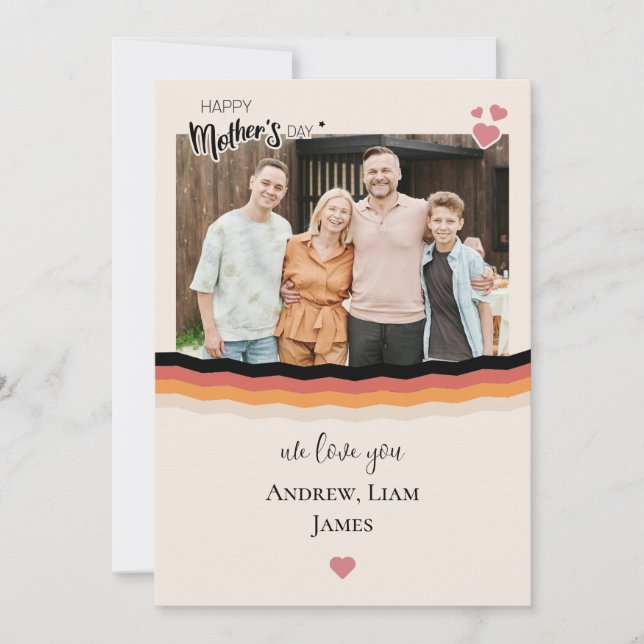 Feliz día de la madre te amamos Tarjeta de vacacio (Anverso)