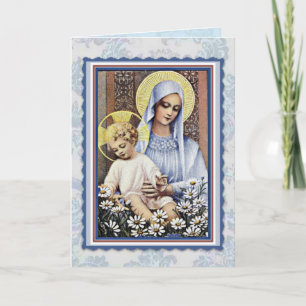 FELIZ DÍA DE LA MADRE VIRGEN MARÍA TARJETA RELIGIO