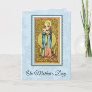 FELIZ DÍA DE LA MADRE VIRGEN MARÍA TARJETA RELIGIO