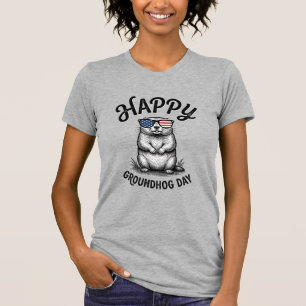 Feliz Día de la Marmota Diseño de Camiseta de Grab