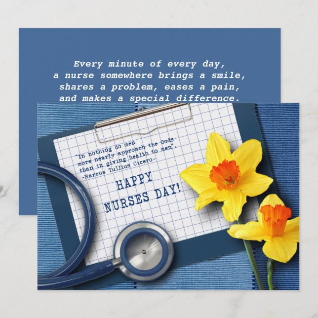 Feliz Día de las Enfermeras. Tarjeta de dosificaci (Anverso / Reverso)