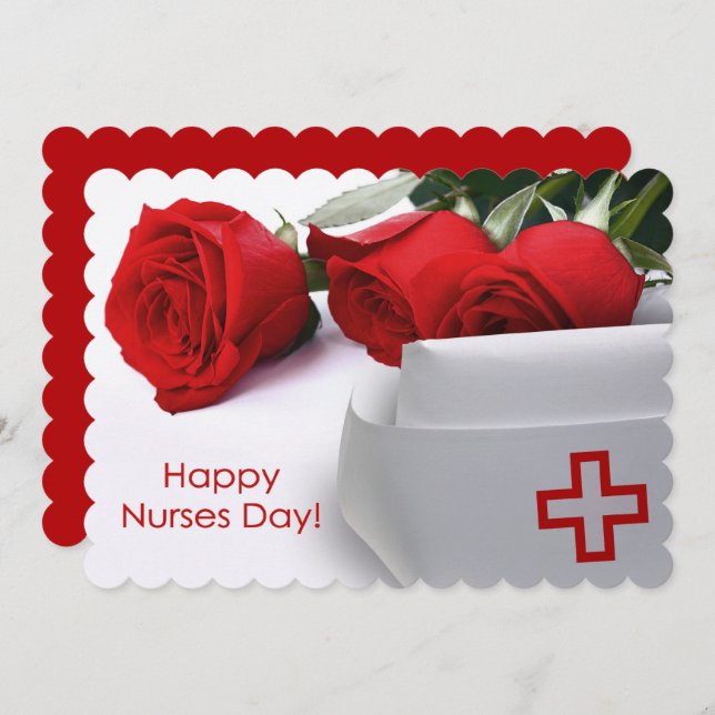 Feliz Día de las Enfermeras. Tarjeta plana Persona (Anverso / Reverso)