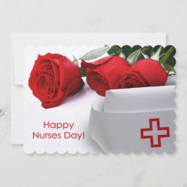 Feliz Día de las Enfermeras. Tarjeta plana Persona