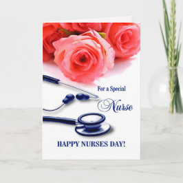 Feliz Día de las Enfermeras. Tarjeta Stethoscope p