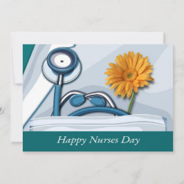 Feliz Día de las Enfermeras. Tarjeta Stethoscope y
