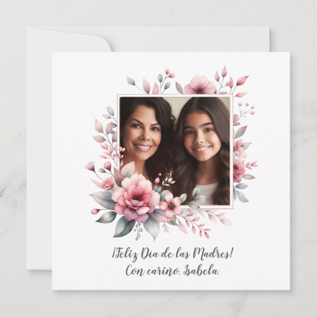 Feliz Día de las Madres Personalizado Foto español (Anverso)