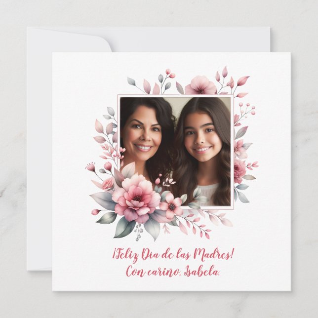 Feliz Día de las Madres Personalizado Foto español (Anverso)