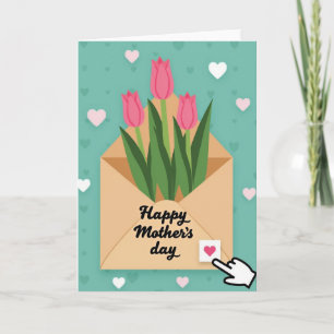 Feliz Día de las Madres Tarjeta de Arte de Tulipán