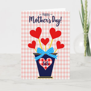 Feliz Día de las Madres Tarjeta para Hermana