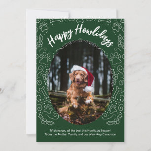 Feliz Día de los Amantes Pet Navidad Tarjeta Verde