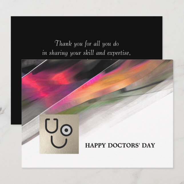 Feliz Día de los Médicas. Tarjetas de felicitación (Anverso / Reverso)