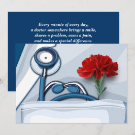 Feliz Día de los Médicas. Tarjetas planas de carna