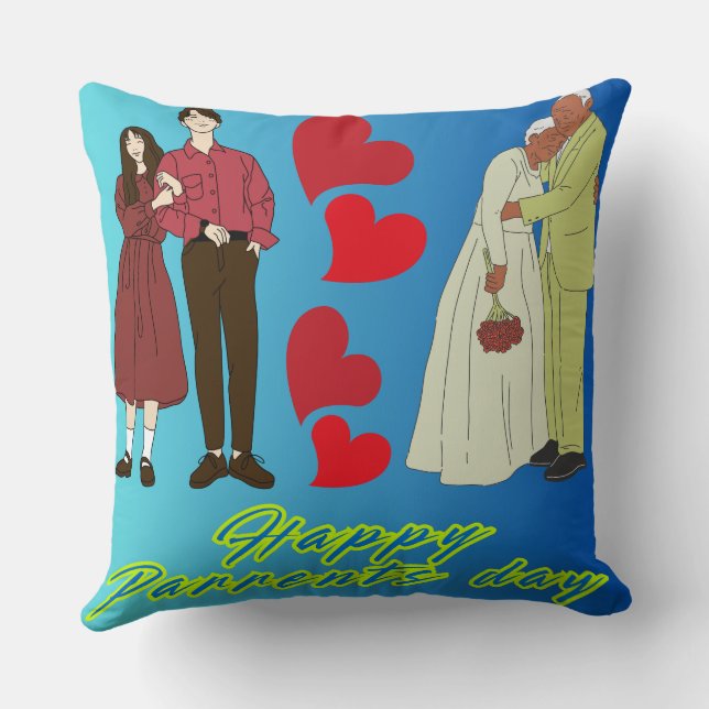 Feliz Día de los Padres, almohada de lanzamiento,  (Reverso )