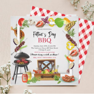 Feliz día de los padres bbq acuarela Invitación