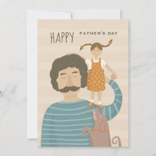 Feliz día de los padres. La hija de papá y el perr