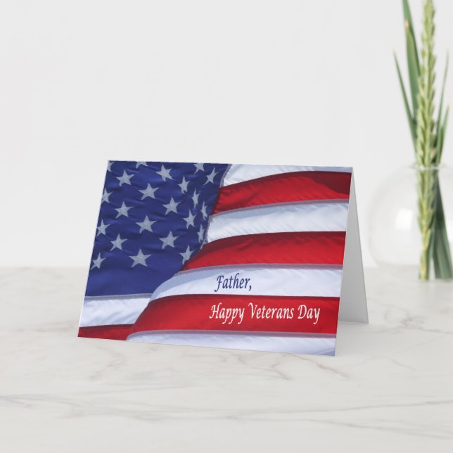 Feliz Día de los Veteranos Padre tarjeta de saludo (Anverso)