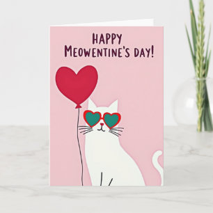 Feliz Día de Meowentín Tarjeta de Gato
