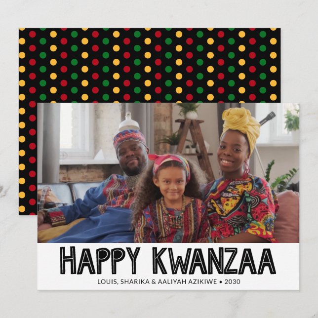 Feliz Día de Navidad fotográfico en Kwanzaa (Anverso / Reverso)