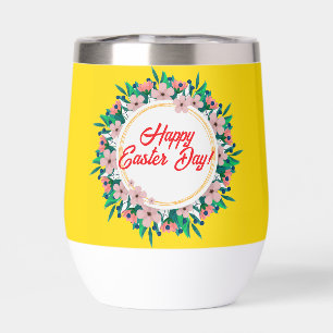 Feliz Día De Pascua Con Marco Floral-23046