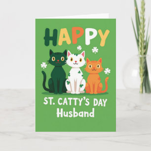 Feliz día de San Cattys Esposo Tarjeta