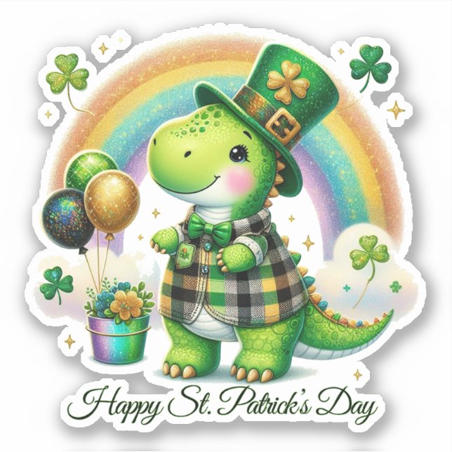 Feliz Día de San Patricio Afortunado Pegatina (Anverso)