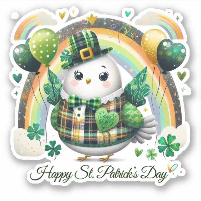 Feliz día de San Patricio Afortunado Pegatina (Anverso)