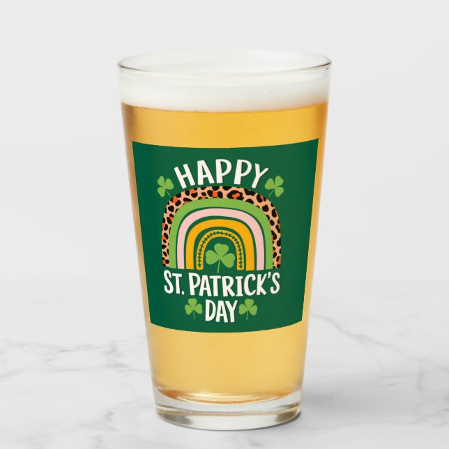 Feliz día de San Patricio Arcoíris Trébol  (Anverso (lleno))