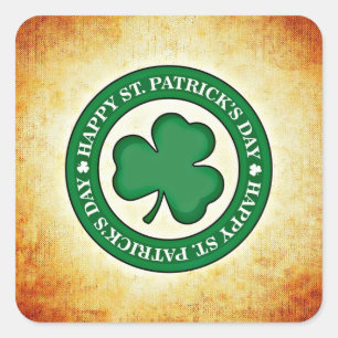 Feliz día de San Patricio Calcomanía Cuadrada de T